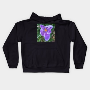 Purple, Orange and White Flower 2 Kids Hoodie